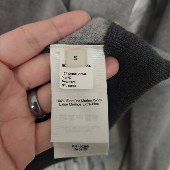 Edun Sweater Men's Merino Wool Size Small Crew Neck Gray Pullover Jumper - Picture 5 of 6